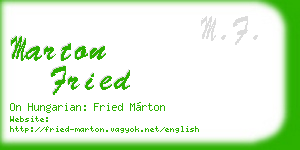 marton fried business card